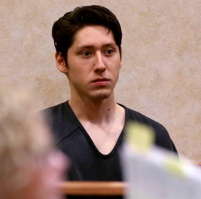 Giovanni Ruiz, 21, waits in North Las Vegas Justice Court, Tuesday, Sept. 24, 2019. Ruiz is acc ...