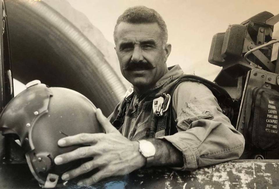 In a 1969 photo, a young Henry Buttelmann poses in his F-100 Super Sabre while serving in the V ...