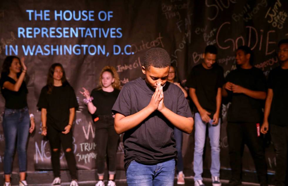 Eighth grader Zai Blanco during a rehearsal for an anti-bullying play called ÒThe Weight o ...