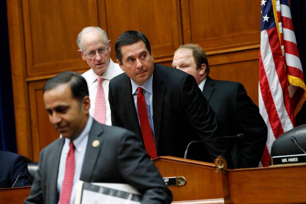 House Intelligence Committee Ranking Member Rep. Devin Nunes, R-Calif., arrives for a hearing w ...
