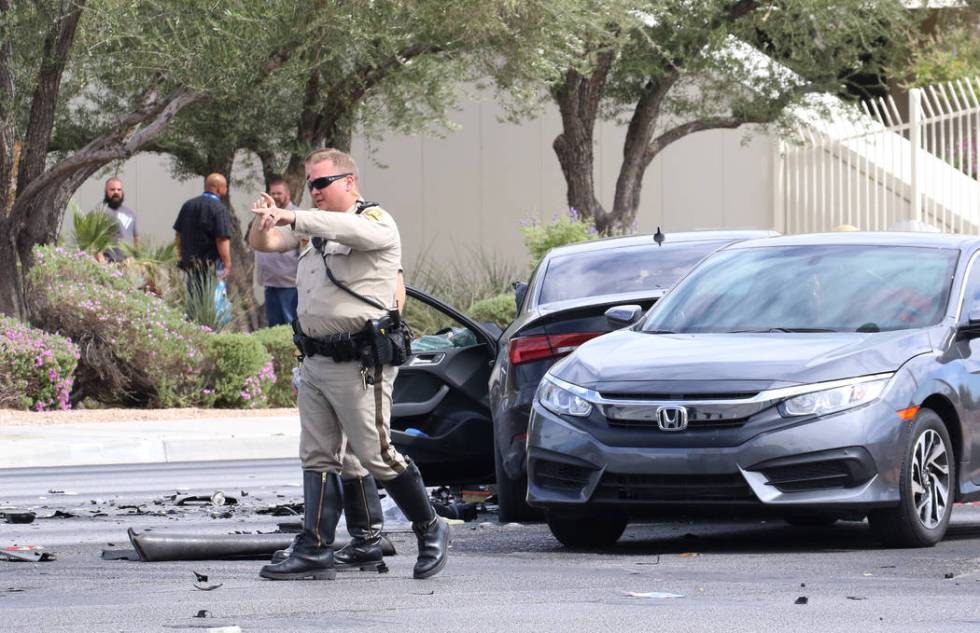 Las Vegas police investigate fatal crash at the intersection of Sahara Avenue and Steve Rigazio ...