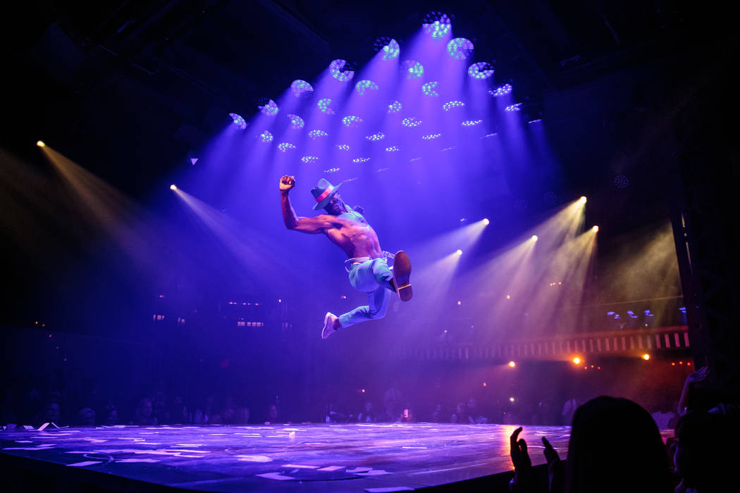 Manwe Sauls-Addison performs during the grand opening of “Magic Mike Live” at The Hard Rock ...
