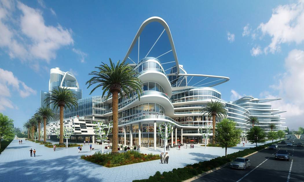 A rendering of Bleutech Park Las Vegas, a proposed "digital infrastructure city" that would cos ...