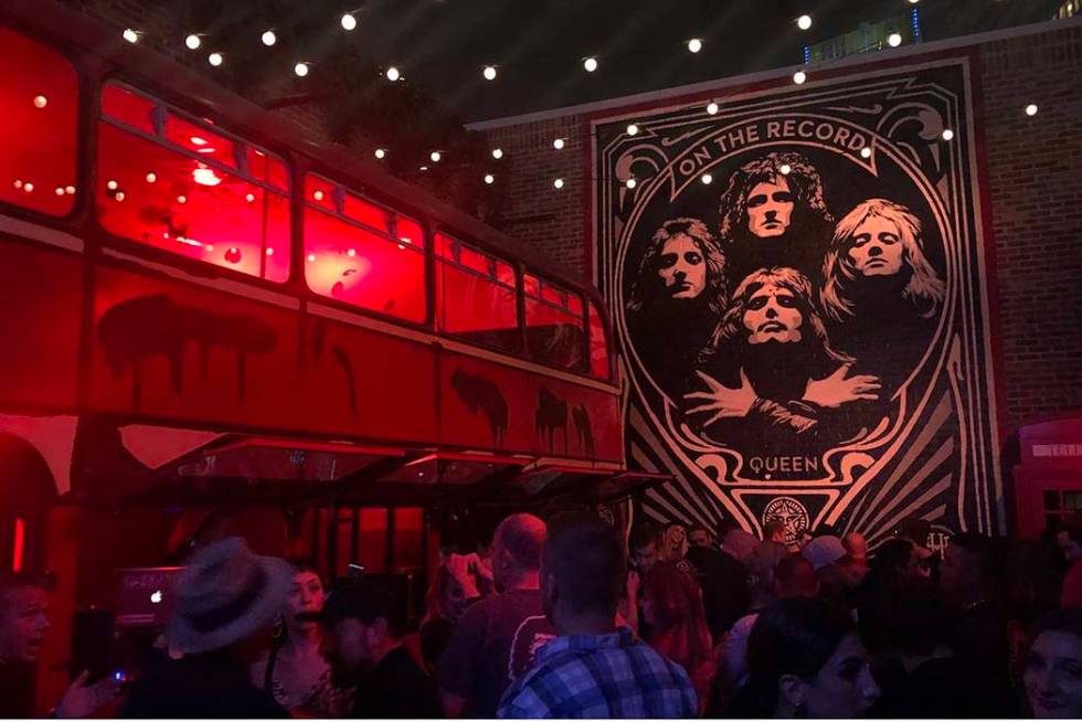Pop artist Shepard Fairey's latest piece, an homage to Queen, is shown at On The Record at Park ...