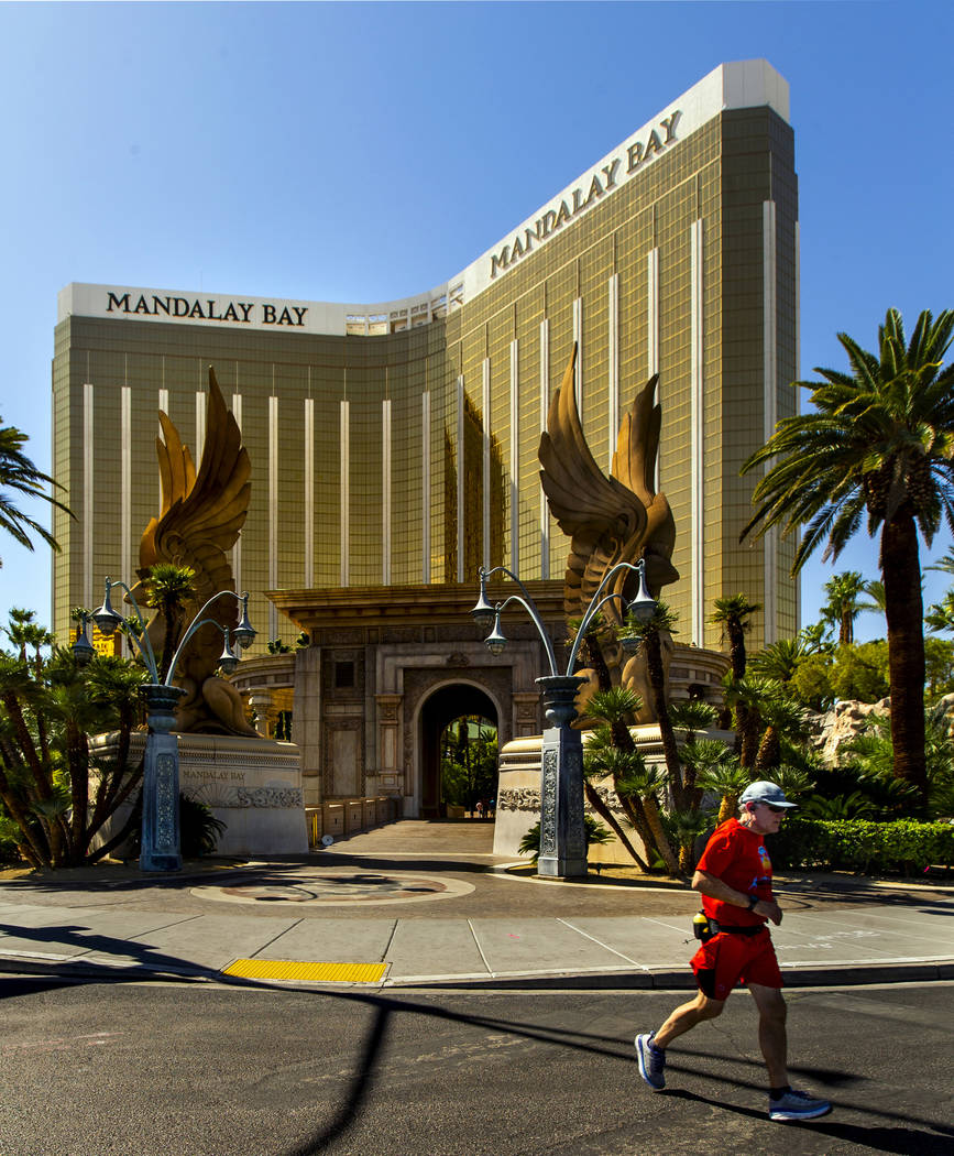 Mandalay Bay nearly two years after a mass shooting occurred on the Las Vegas Strip in 2017. (L ...