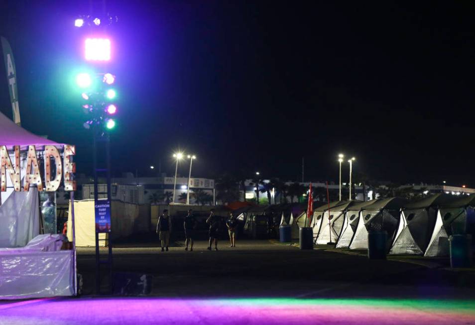 Tents at the campground area during the first day of the Electric Daisy Carnival at the Las Veg ...