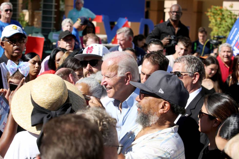 Democratic presidential candidate former Vice President Joe Biden meets attendees at the East L ...