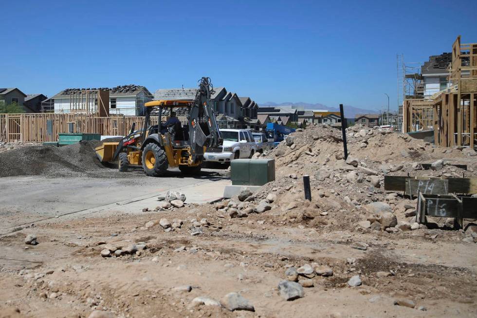 Construction at Lennar's Rose Ridge subdivision in Henderson, Wednesday, Aug. 21, 2019. (Erik V ...