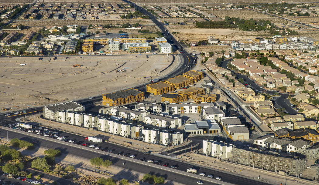 Construction is in full swing along the St. Rose Parkway on Wednesday, Oct. 16, 2019, in Las Ve ...