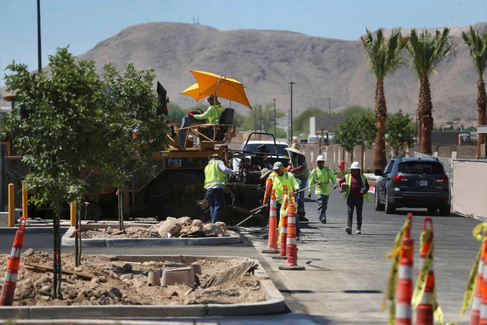 Construction at the St. Rose Square retail center in Henderson, Wednesday, Aug. 21, 2019. (Erik ...