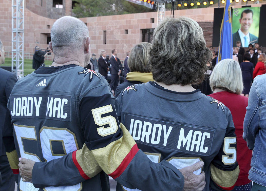 Al and Angela McIldoon, of Canada, parents of Jordan McIldoon who was killed in the Oct. 1, 201 ...