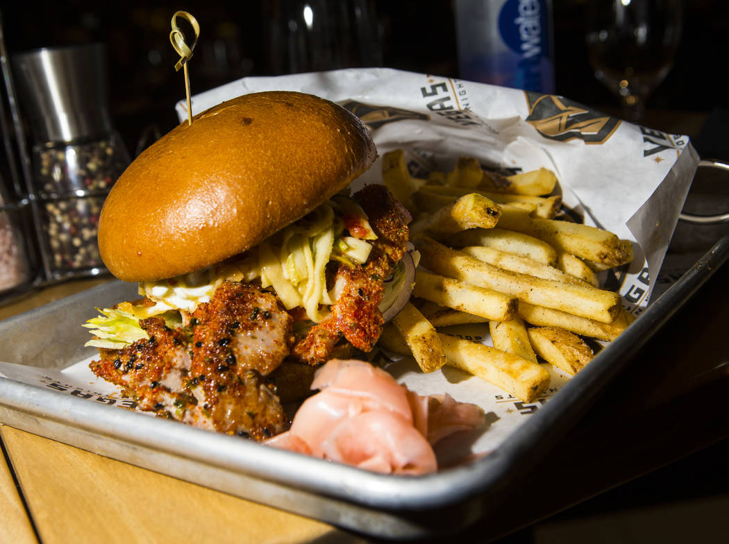 The Togarashi crusted ahi tuna sandwich at the Goose Island Lounge before the start of a Golden ...