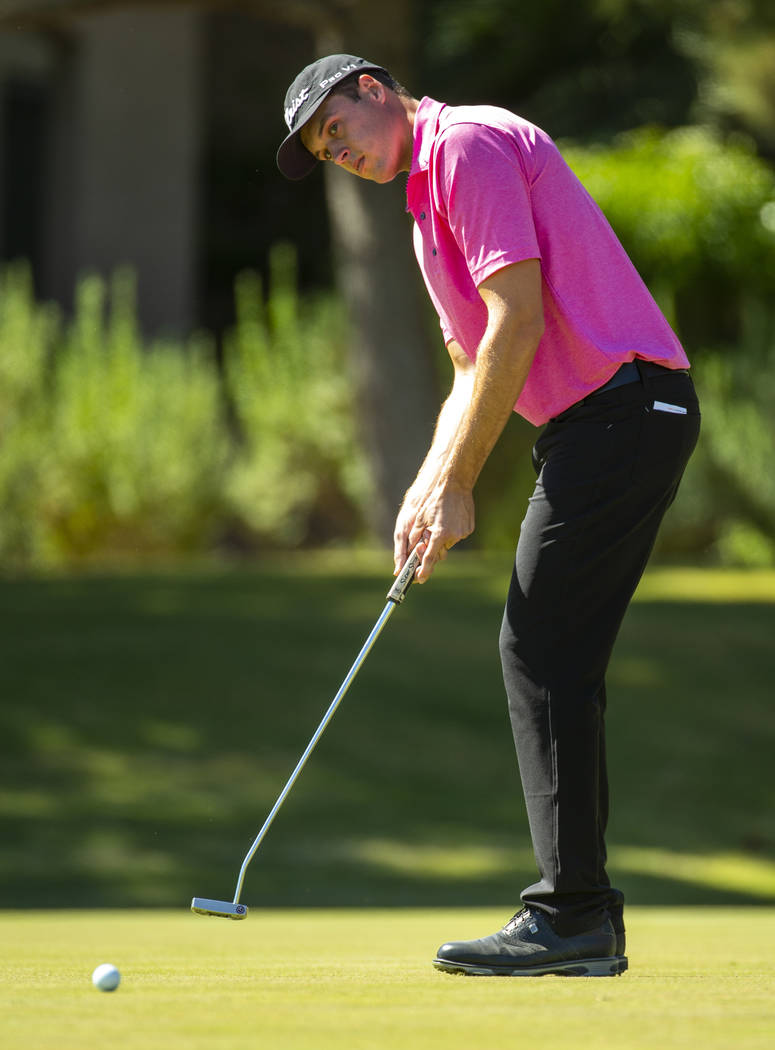 Jack Trent makes a putt on hole 4 during the final round of Shriners Hospitals for Children Ope ...