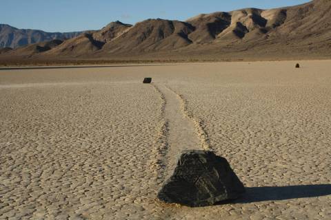 Some of the moving rocks found at Death Valley's Racetrack Playa weigh hundreds of pounds. (Deb ...