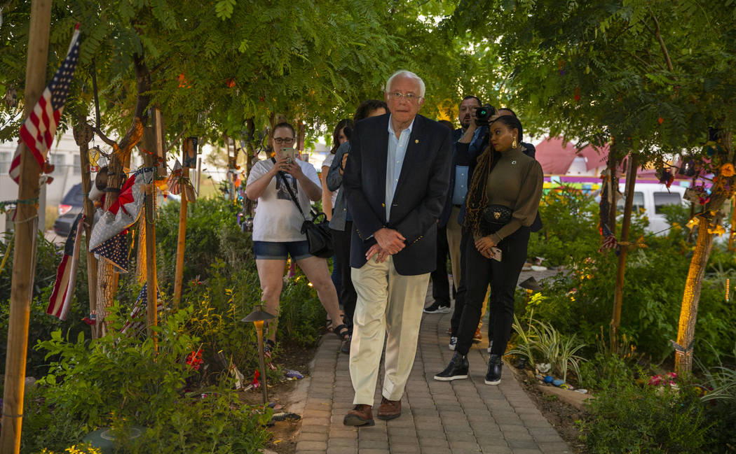 Democratic presidential candidate Sen. Bernie Sanders, I-Vt., makes a visit the to the Las Vega ...