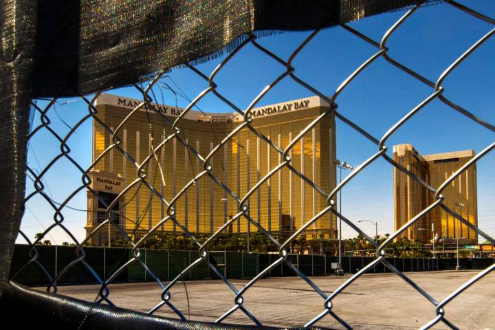 The still-empty Route 91 Harvest festival grounds across the street from the Mandalay Bay nearl ...