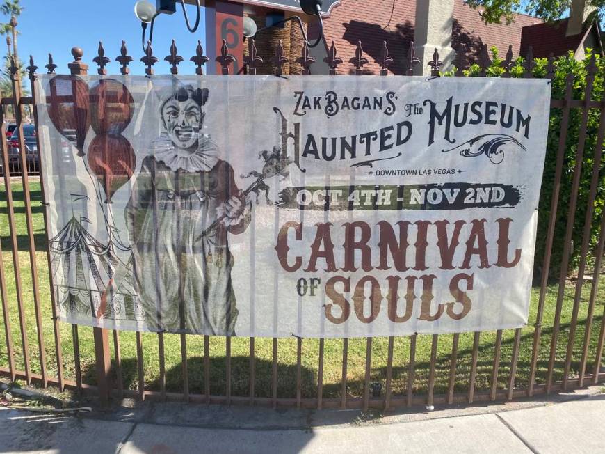 The Carnival of Souls sign at Zak Bagans' Haunted Museum, which runs through Nov. 2. (John Kats ...