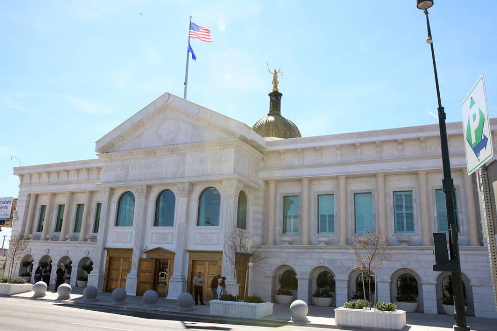 The Nevada Supreme Court building in downtown Las Vegas on March 24, 2017. (Bizuayehu Tesfaye/L ...