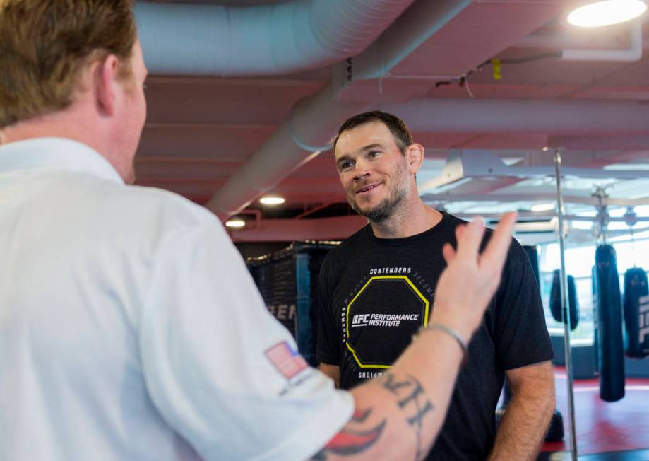 Former SEAL Team Six leader, Rob OÕNeill, left, and UFC Hall of Famer Forrest Griffin talk ...