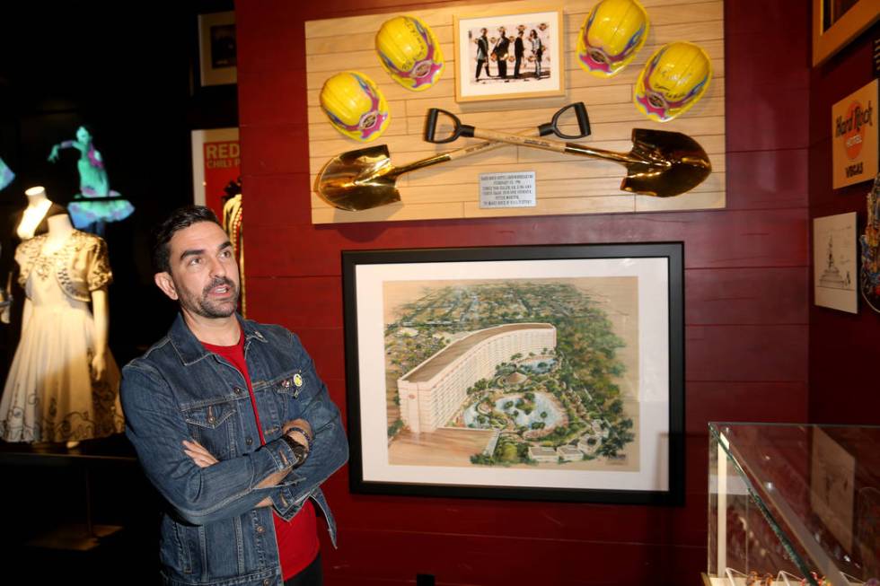 Hard Rock exhibition coordinator Beau Dobney talks about a new rock memorabilia exhibit, which ...