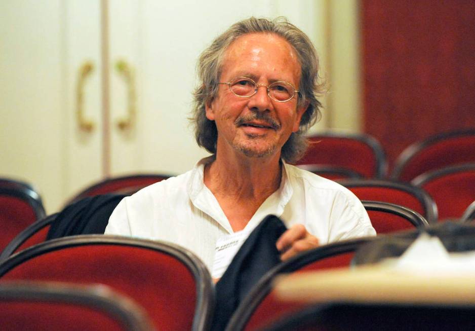 FIn a Friday Aug. 7, 2009, file photo, Austrian author Peter Handke attends a dress rehearsal o ...