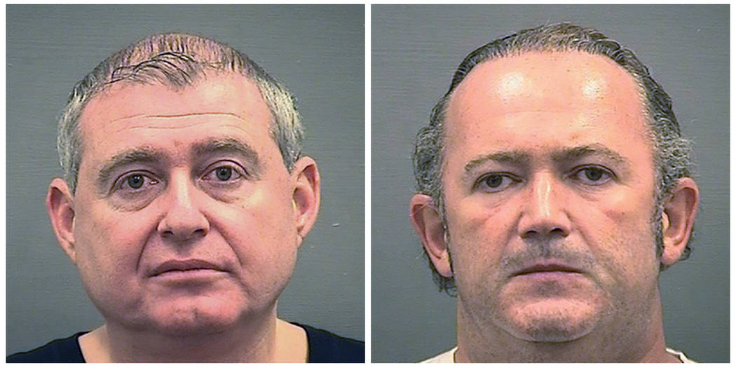 Booking photos provided by the Alexandria Sheriff’s Office of Lev Parnas, left, and Igor Frum ...