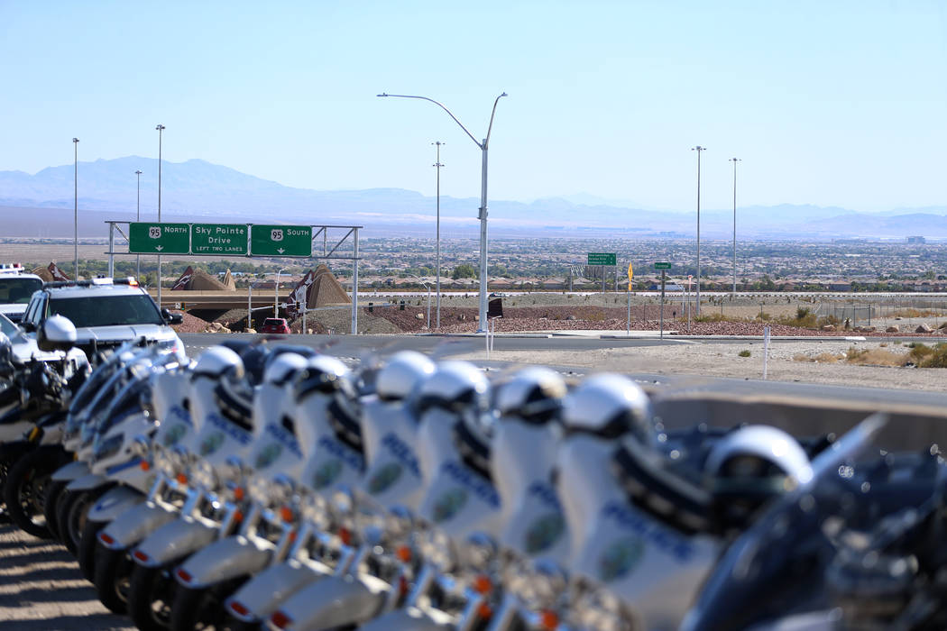 The view from Kyle Canyon Road near U.S. Highway 95 during the DUI Victim Memorial Sign Dedicat ...