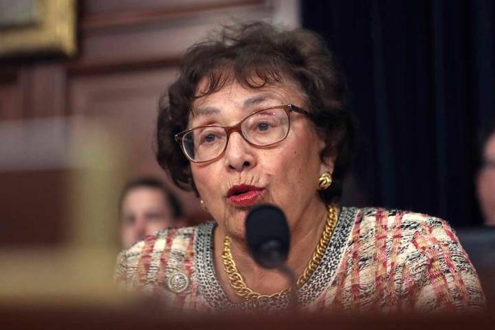 In this April 9, 2019, file photo, Rep. Nita Lowey, D-N.Y., speaks during a hearing on Capitol ...