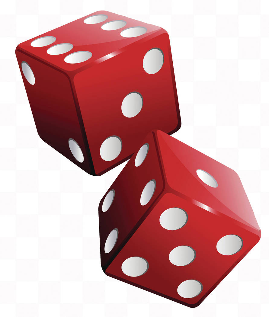 Red pair of casino dice transparent background vector illustration