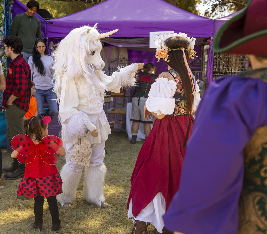 A standing horse directs attendees to the Enchanted Forest during the Age of Chivalry Renaissan ...