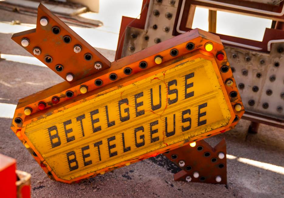 Art piece "Betelgeuse Sign" by Tim Burton in his Lost Vegas art exhibition at the Ne ...