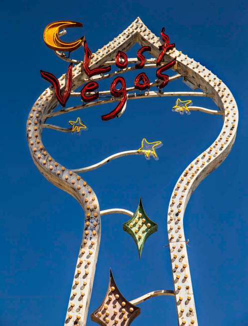 Art pieces by Tim Burton in his Lost Vegas art exhibition at the Neon Museum on Monday, Oct. 14 ...