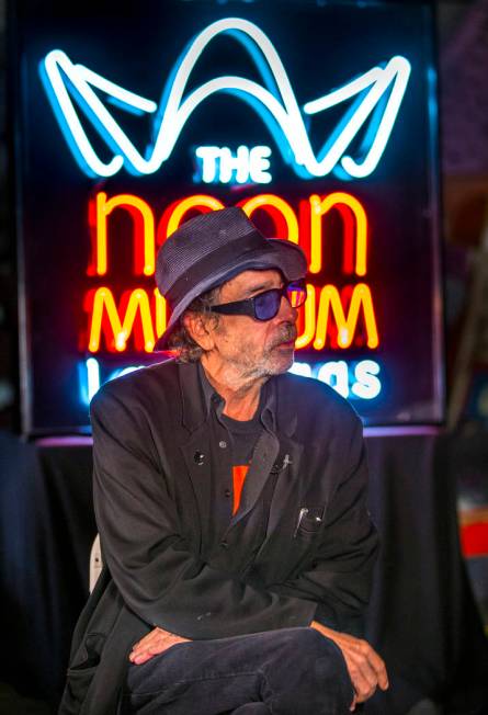 Director and artist Tim Burton speaks about his new Lost Vegas art exhibition at the Neon Museu ...