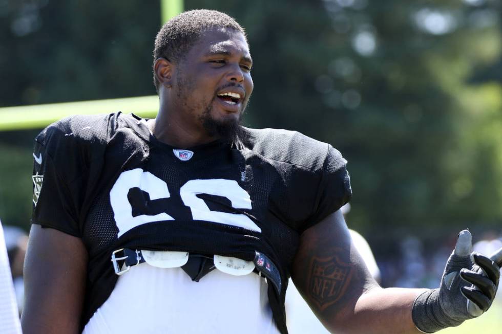 Oakland Raiders offensive guard Gabe Jackson (66) walks to the locker room after the NFL team's ...