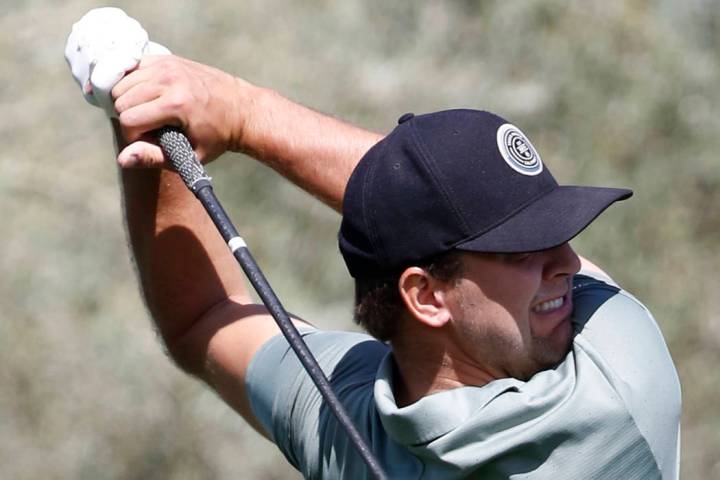 Taylor Montgomery watches his tee drive during the 2018 U.S. Qualifying at Canyon Gate Country ...