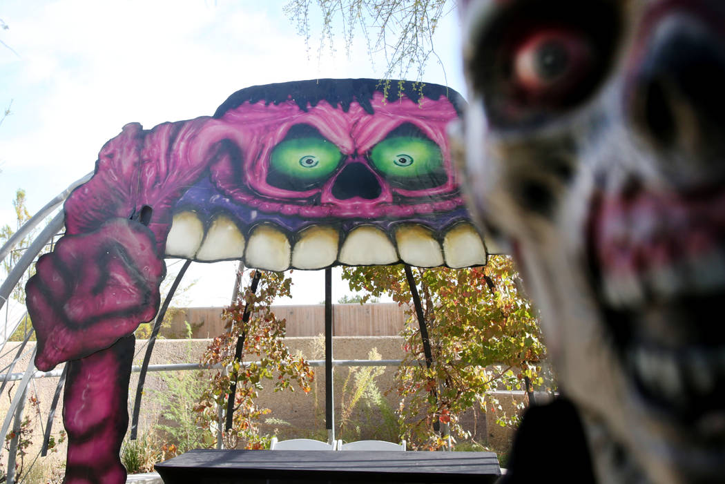 Decorations for the family friendly Haunted Harvest at the Springs Preserve in Las Vegas on Thu ...