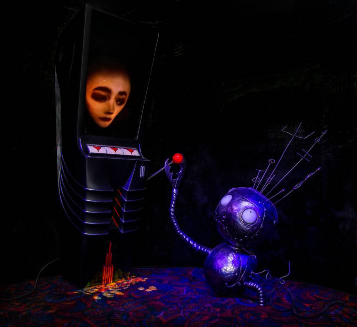 Art piece by Tim Burton in his Lost Vegas art exhibition at the Neon Museum on Monday, Oct. 14, ...