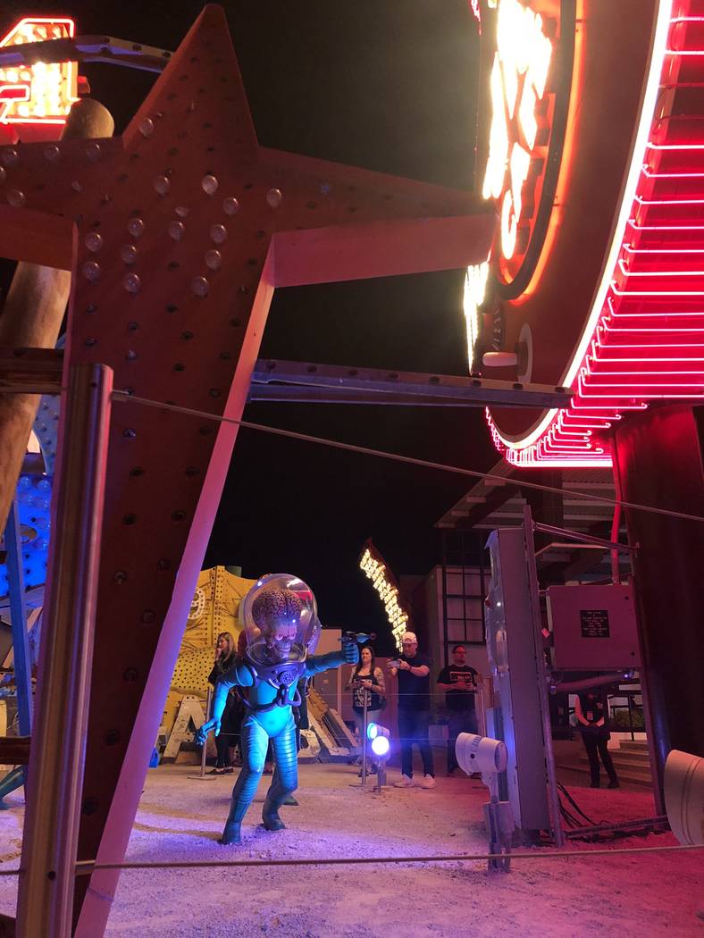 Martians from "Mars Attacks!" at “Lost Vegas: Tim Burton @ The Neon Museum presented by the E ...