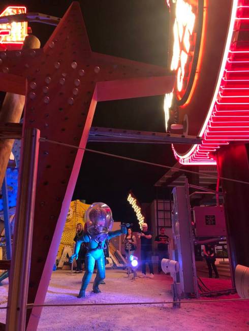 Martians from "Mars Attacks!" at “Lost Vegas: Tim Burton @ The Neon Museum presented by the E ...