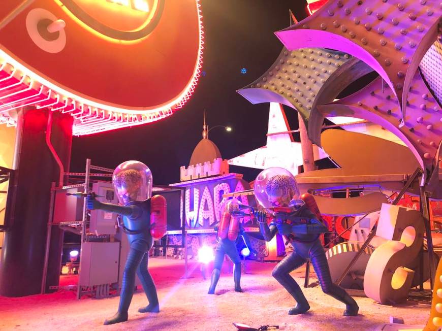 Martians from "Mars Attacks!" at “Lost Vegas: Tim Burton @ The Neon Museum presented by the E ...