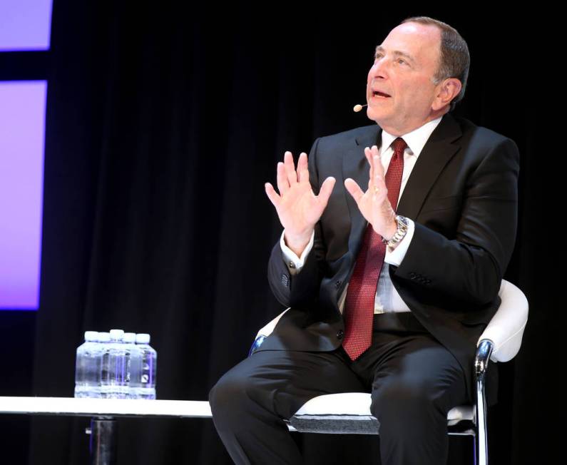 NHL commissioner Gary Bettman on a sports betting panel during the 2019 Global Gaming Expo at t ...