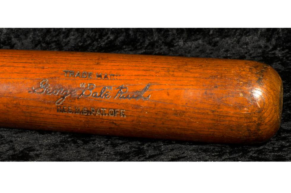 This Oct. 11, 2019 photo released by SCP Auctions, Inc., shows the bat used by Babe Ruth to slu ...