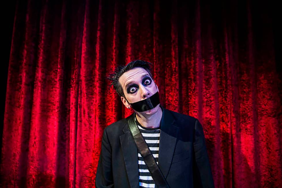 Sam Wills, aka Tape Face, in a Feb. 24, 2017, photo. (Benjamin Hager/Las Vegas Review-Journal) ...