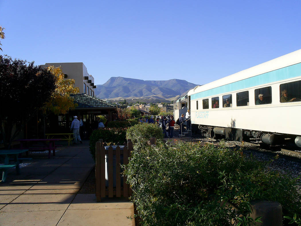 Passengers board the renovated vintage train at the Verde Canyon Railroad Depot. (Deborah Wall/ ...