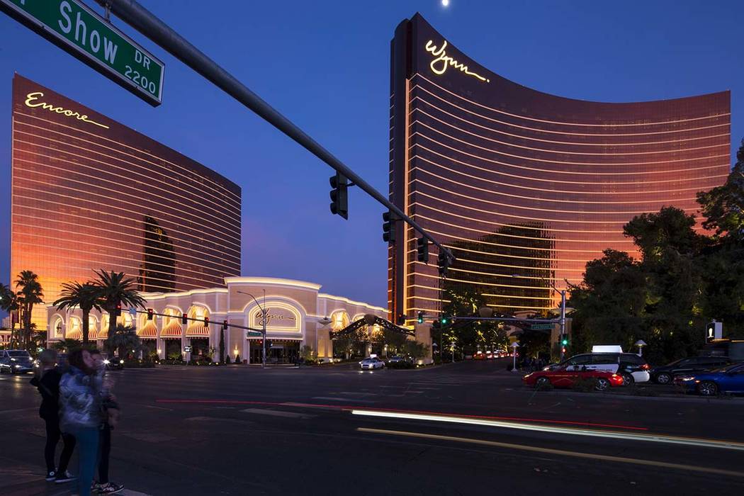 Encore, left, and Wynn Las Vegas on the Strip on Saturday, Jan. 27, 2018. Richard Brian Las Veg ...