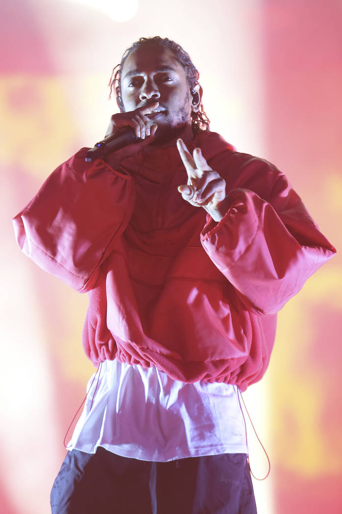 Kendrick Lamar performs at L.A. LIVE's Microsoft Square during NBA All Star Weekend 2018 on Fri ...