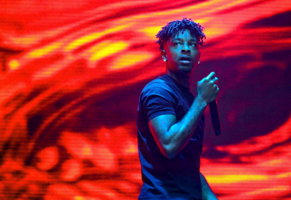 21 Savage performs during the first weekend of the Austin City Limits Music Festival in Zilker ...