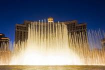 The Fountains of Bellagio on the Las Vegas Strip. (Benjamin Hager/Las Vegas Review-Journal) @be ...