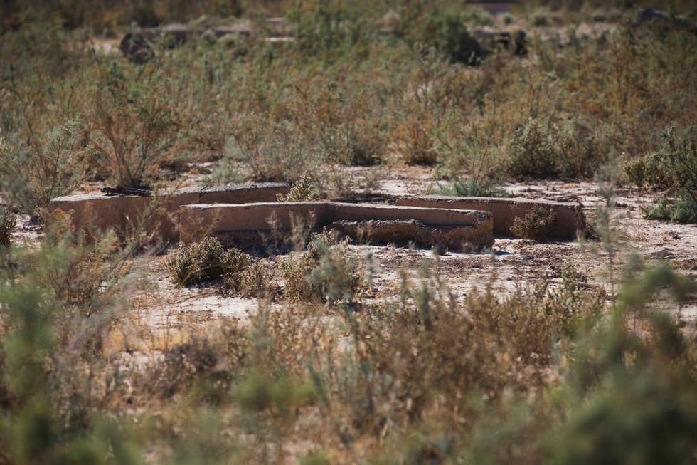 Remnants of a home in St. Thomas, in the Lake Mead National Recreation Area, Tuesday, Oct. 22, ...