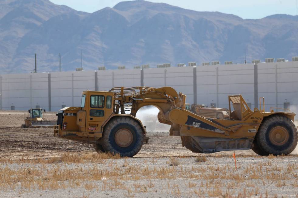 Construction at the intersection of Washburn Road and Statz Street in North Las Vegas, Wednesda ...